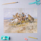 C.M.ラッセルによる白人男性の接近 薄葉紙 (クラフト)