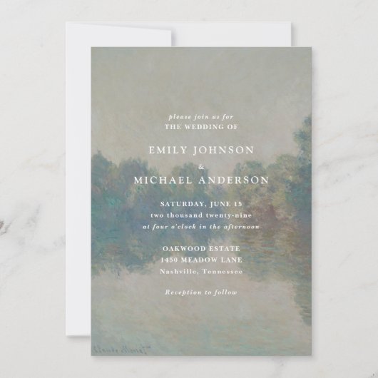 C. Monet, fine art inspired wedding invitation  招待状 (正面)