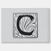 C Monogramm schwarz マグネット (正面)