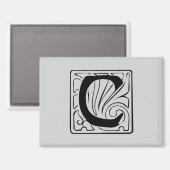 C Monogramm schwarz マグネット (正面/裏面)