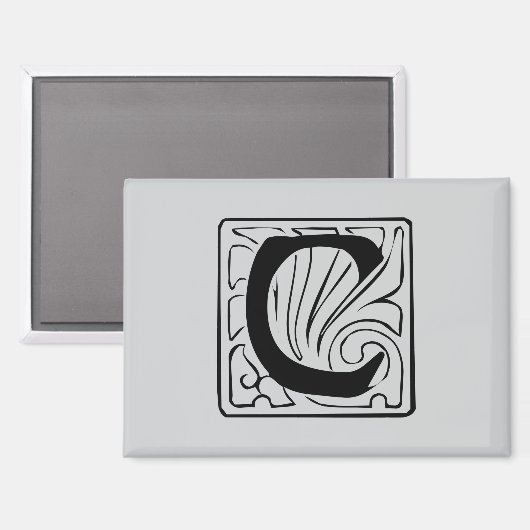 C Monogramm schwarz マグネット (正面/裏面)
