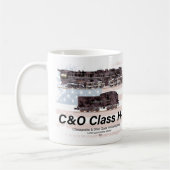 C&OクラスH-8アレゲーニー機関車 - アメリカ国旗 コーヒーマグカップ (左)