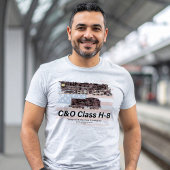 C&OクラスH-8アレゲーニー機関車 - アメリカ国旗 Tシャツ