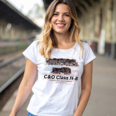 C&OクラスH-8アレゲーニー機関車 - アメリカ国旗 Tシャツ