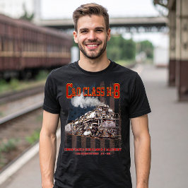 C&OクラスH-8アレゲーニー機関車 - アメリカ国旗 Tシャツ