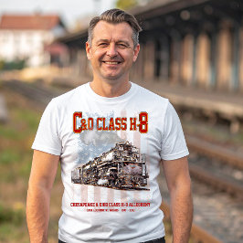 C&OクラスH-8アレゲーニー機関車 - アメリカ国旗 Tシャツ