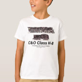 C&OクラスH-8アレゲーニー蒸気機関車プロフィール Tシャツ (正面)
