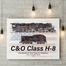 C&O Class H-8 アレゲニー 蒸気機関車 - アメリカ国旗
