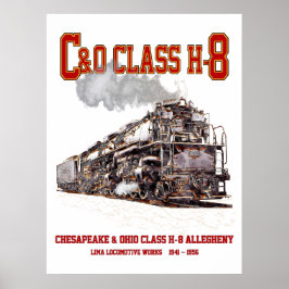 C&O Class H-8 2-6-6-6 Allegheny Steam Locomotive ポスター