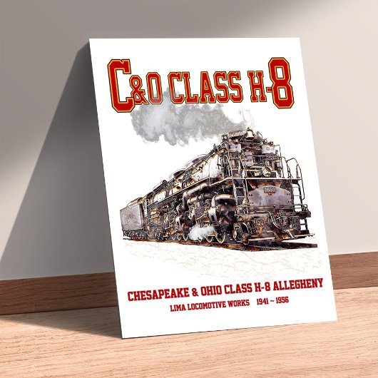 C&O Class H-8 2-6-6-6 Allegheny Steam Locomotive ポスター