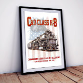 C&O Class H-8 Allegheny Locomotive - American flag ポスター