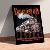 C&O Class H-8 Allegheny Locomotive - American flag ポスター