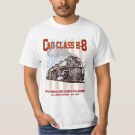 C&O Class H-8 Allegheny Locomotive - American flag Tシャツ