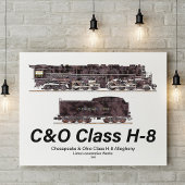 C&O Class H-8 Allegheny Steam Locomotive Profile ポスター