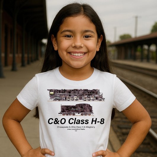 C&O Class H-8 Allegheny Steam Locomotive Profile Tシャツ
