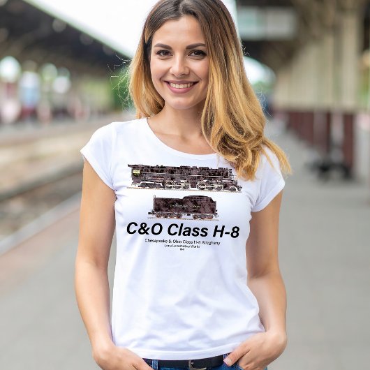 C&O Class H-8 Allegheny Steam Locomotive Profile Tシャツ