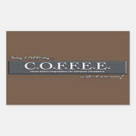 C.O.F.F.E.E. ❤ステッカーアートクリスチャンハート頭字語 長方形シール