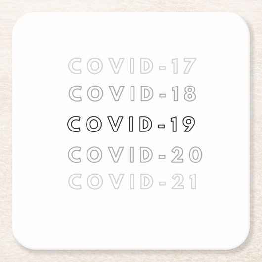 c o v i d スクエアペーパーコースター (正面)