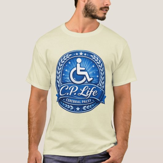 C.P. Life - 脳性まひデザイン Ver.1 Tシャツ (正面)