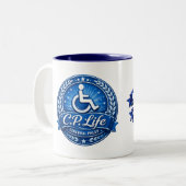 C.P. Life - 脳性まひ コーヒーマグ デザイン1 ツートーンマグカップ (正面左)