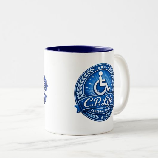 C.P. Life - 脳性まひ コーヒーマグ デザイン1 ツートーンマグカップ (正面右)
