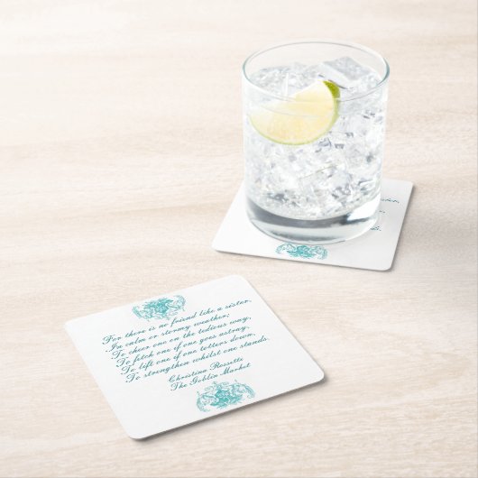 C RosettiのBlueのSisters詩 スクエアペーパーコースター (インサイチュ)