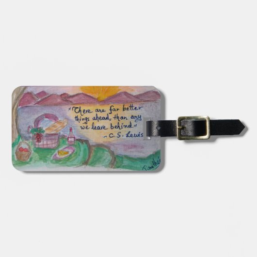 C Sルイスはよいbyesを楽にする方法を知っています! ラゲッジタグ (正面横)