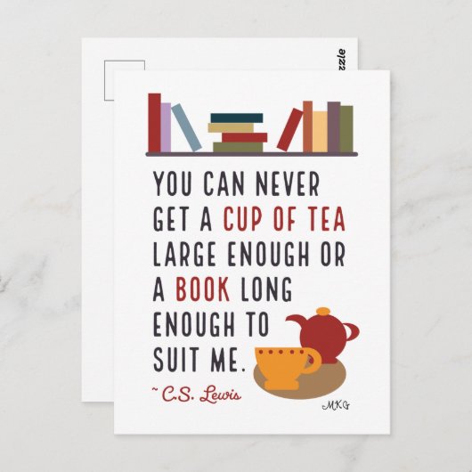 C.S.ルイス茶と書籍の文芸本誌 ポストカード (正面/裏面)