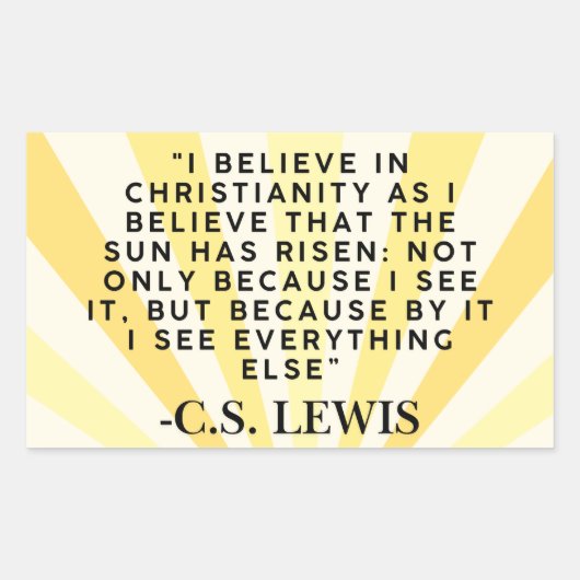 C.S. Lewis quote sticker- Christianity 長方形シール (正面)