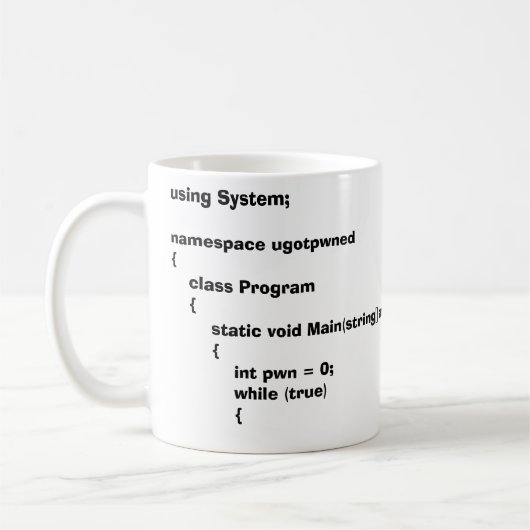 C# uはpwned得ます コーヒーマグカップ (左)