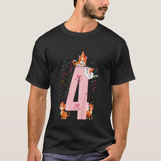 C:\Users\Administrator\Downloads\CAT 17\子供の4歳の誕生日 Tシャツ (正面)