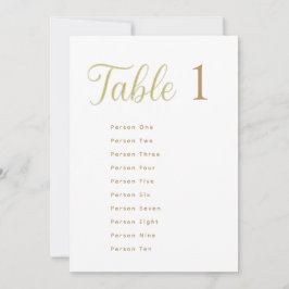 Cِustom Elegant Gold Table Number 1 Seating Chart 招待状