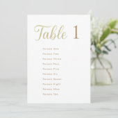 Cِustom Elegant Gold Table Number 1 Seating Chart 招待状 (スタンド正面)
