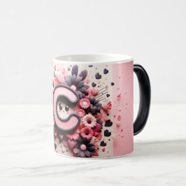 C Valentine Alphabet 3D モーフィングマグカップ