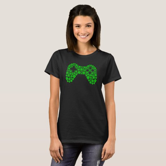 C Video Game Controllers St Patrick's Day Boys Gam Tシャツ (正面フル)