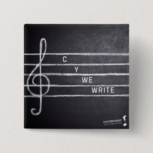 C Y We Write Button Pin 缶バッジ (正面)