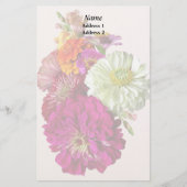 c_ZinniaMixedColorsZinniaブーケ混合結婚のPr 便箋 (正面)