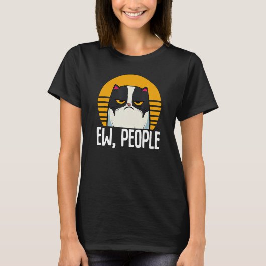 CaおもしろいレトロEw people Meowy Kitty Cats Lover Wo Tシャツ (正面)