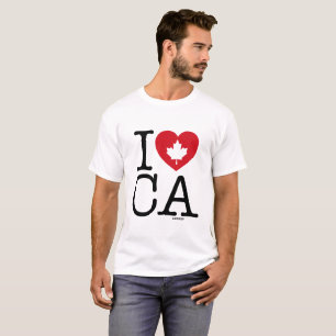 CAが大好き   私はカナダカスタムのメンズTシャツが大好き Tシャツ