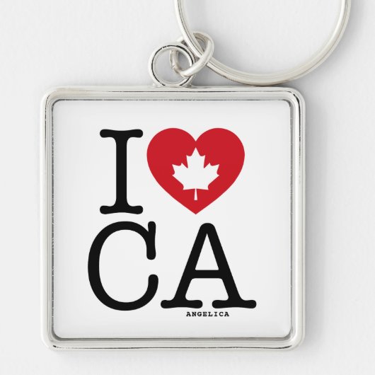 CAが大好き | I Love Canada パーソナライズされた Keychain キーホルダー (正面)