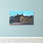 CAの最初の木製ビルの外観 キャンバスプリント (インサイチュ (ウッドフロア))