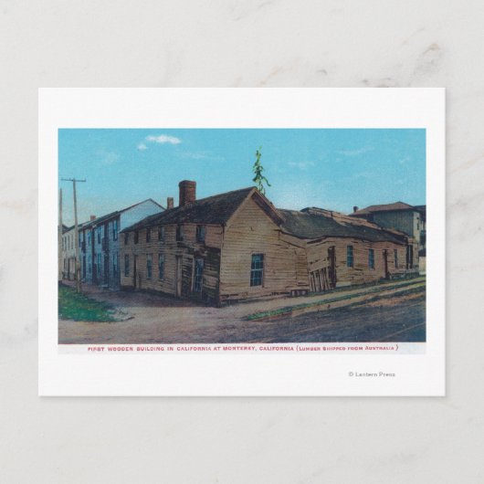 CAの最初の木製ビルの外観 ポストカード (正面)