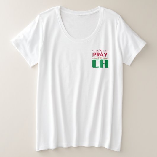 CAの祈場合： CAの祈りの言葉で一緒 プラスサイズTシャツ (デザイン正面)