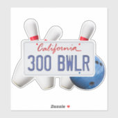 CAライセンス300ボウリングをする人、 クリケットの投手、ボーリングボール&ピン、ビニル シール (シート)