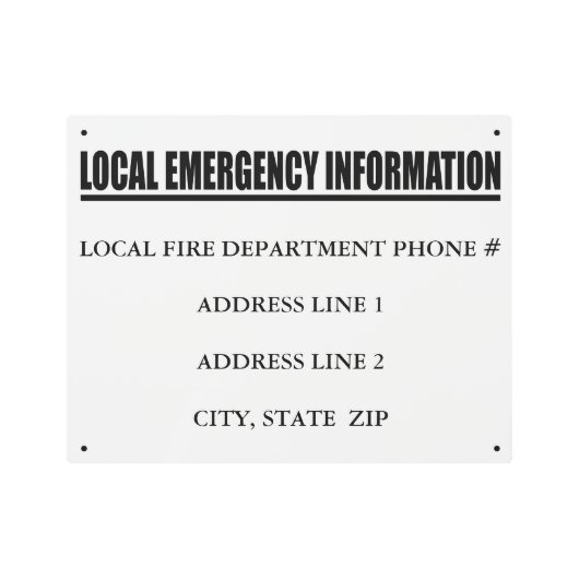 CAローカル緊急時情報 メタルプリント (正面)