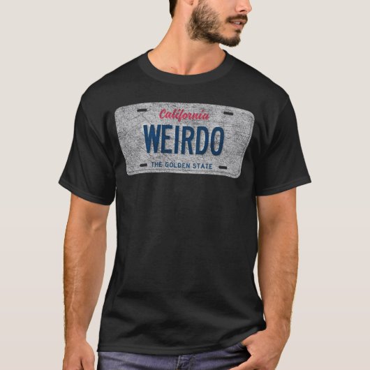 CA州バニティライセンスプレートWEIRDO Tシャツ (正面)