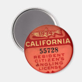 CA魚釣りLic 1934 マグネット (正面/裏面)
