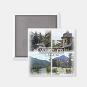 CA0026 America、カナダ、ウィスラー、冷蔵庫 マグネット (正面/裏面)