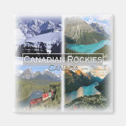 CA0027 America, Canada, Canadian Rockies,冷蔵庫 マグネット (正面)