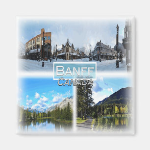 CA0028 America, Canada, Banff, Bow River,冷蔵庫 マグネット